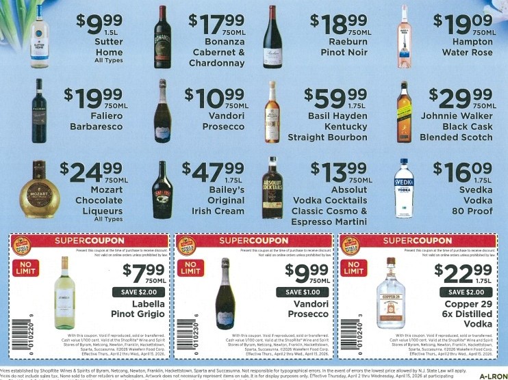 ShopRite Wines & Spirits sale ad and deals